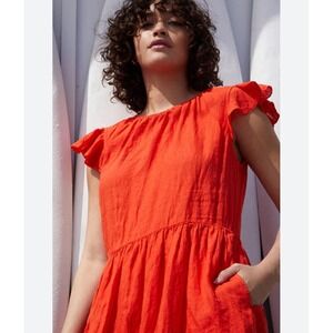 Velvet by Graham And Spencer Size Small 100% Linen Poppy Red